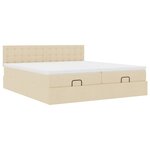 VidaXL Cadre de lit ottoman avec matelas crème 200x200cm tissu