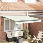 vidaXL Auvent Rétractable Crème 300 x 250 cm Tissu  Métal