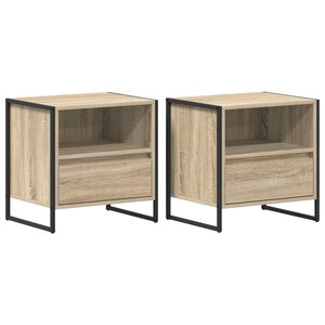 vidaXL Table de chevet avec tiroir 2 Pièces Sonoma 50 x 39 5 x 50 cm