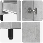 vidaXL Unité de vanité de salle de bain Gris béton 60 x 35 x 60 cm