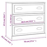 vidaXL Buffet blanc brillant 70x35 5x67 5 cm bois d'ingénierie