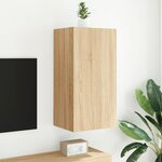 vidaXL Meuble TV mural avec lumières LED chêne sonoma 40 5x35x80 cm