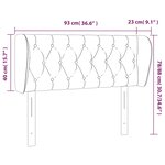 vidaXL Tête de lit avec oreilles Gris foncé 93x23x78/88 cm Velours