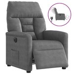vidaXL Fauteuil inclinable électrique gris foncé tissu microfibre