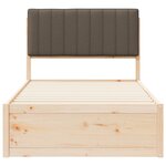 vidaXL Cadre de lit avec tête de lit rembourrée Taupe 100 x 200 cm