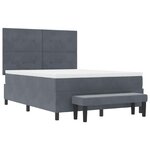 vidaXL Lit à ressorts avec matelas Gris foncé 160 x 200 cm Velours