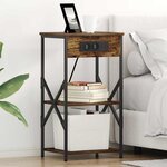 vidaXL Cabinet de chevet Chêne fumé 41 x 31 x 76 cm Bois d'ingénierie