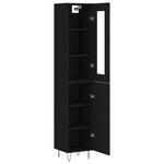 vidaXL Buffet haut Noir 34 5x34x180 cm Bois d'ingénierie