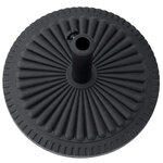 Pied de parasol base de lestage parasol rond ciment HDPE motif rosace Ø 49 cm poids net 15 Kg noir