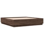 vidaXL Cadre de lit chêne marron 200x200 cm bois d'ingénierie