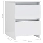 vidaXL Table de chevet Blanc brillant 30x30x40 cm Bois d’ingénierie