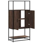 vidaXL Buffet haut chêne marron 68x35x139 cm bois d'ingénierie métal