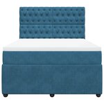 vidaXL Sommier à lattes de lit et matelas bleu 140x200 cm velours