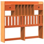 vidaXL Lit bibliothèque sans matelas cire marron 135x190 cm pin massif