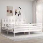 vidaXL Cadre de lit sans matelas blanc 200x200 cm bois massif