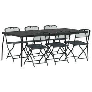 vidaXL Ensemble de meubles d'extérieur 7 Pièces Anthracite Fer et Acier