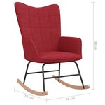 Vidaxl chaise à bascule avec tabouret rouge bordeaux tissu