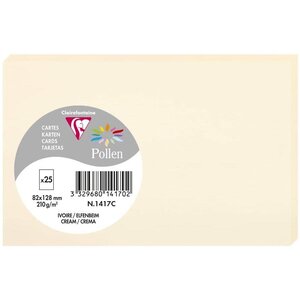 Paquet de 25 cartes simples 210g 82x128 ivoire clairefontaine