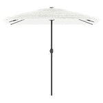 vidaXL Parasol de jardin avec mât en acier blanc 248x248x248 cm