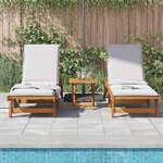 vidaXL Chaises longues lot de 2 avec table bois massif d'acacia