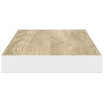 vidaXL Étagères flottantes 4 Pièces Chêne et blanc 90x23 5x3 8 cm MDF