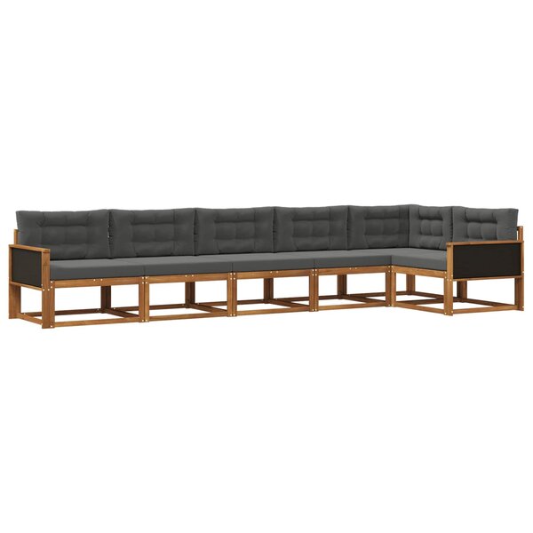 vidaXL Ensemble de canapés d'extérieur 6 pc Naturel et Anthracite