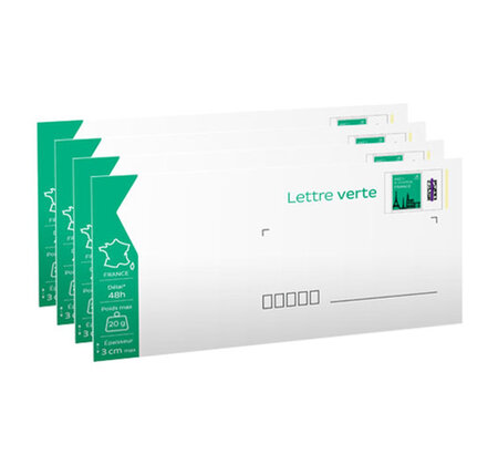 Prêt-à-Poster - Lettre Verte - 20g - Format DL - Enveloppes en lot de 100 -  La Poste
