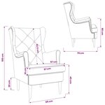 vidaXL Fauteuil Crème Velours