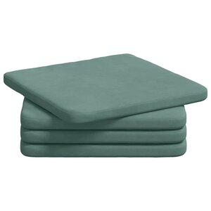 vidaXL Coussins de siège 4 pc Velours Vert Mer 40 x 40 x 3 cm