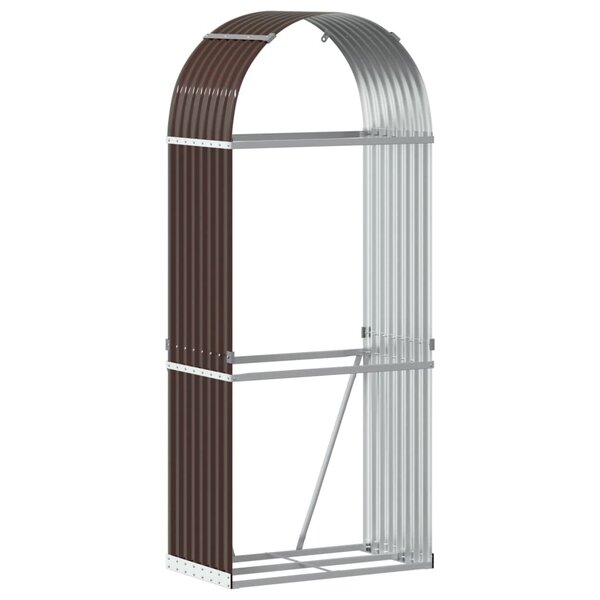 vidaXL Porte-bûches marron 80x45x190 cm acier galvanisé