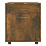 vidaXL Armoire roulante Chêne fumé 45x38x54 cm Bois d'ingénierie