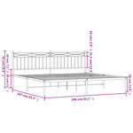 vidaXL Cadre de lit métal sans matelas et tête de lit blanc 200x200 cm