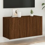 vidaXL Meuble TV mural chêne marron 80x30x41 cm