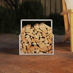 vidaXL Portant de bois chauffage blanc 40x40x40 cm