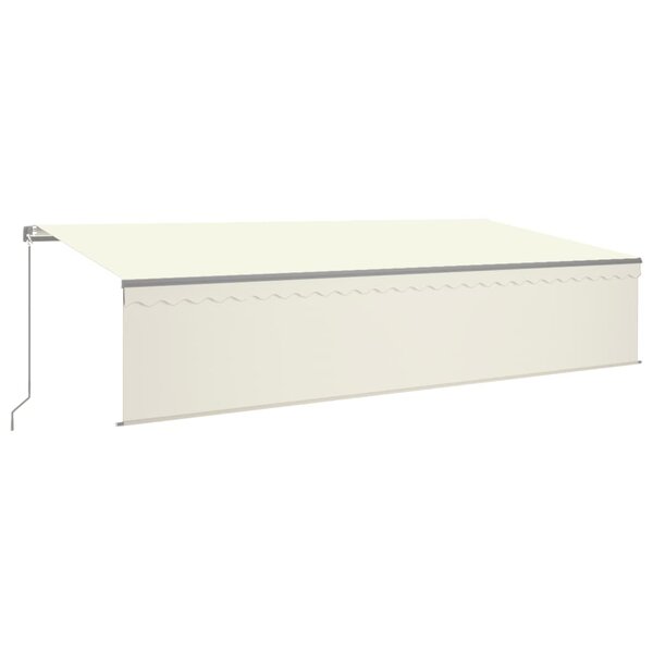 vidaXL Auvent manuel rétractable avec store et LED 6x3 m Crème