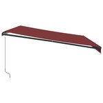 vidaXL Auvent manuel rétractable bordeaux 500x300 cm