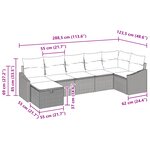 vidaXL Ensemble de Canapés de Jardin 7 pièces avec Coussins Beige Poly Ratan