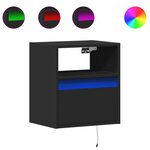 vidaXL Meubles TV muraux avec lumières LED 2 Pièces noir 41x31x45 cm