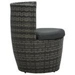 vidaXL Ensemble de bistro 3 Pièces avec coussins Résine tressée Gris
