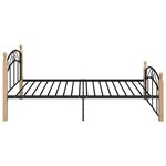 vidaXL Cadre de lit sans matelas noir métal bois chêne 120x200 cm