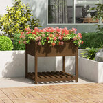 vidaXL Jardinière avec étagère Marron miel 82 5x82 5x81 cm Bois de pin