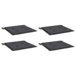 vidaXL Coussins de chaise de jardin lot de 4 anthracite 40x40x4 cm