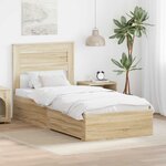 vidaXL Cadre de lit Chêne Sonoma 100 x 200 cm Bois d'ingénierie