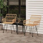 vidaXL Chaises de jardin 2 Pièces et accoudoir 56x64x80 cm Résine tressée