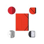 Trieur Agrafé Avec Élastiques Intérieur Noir 7 Compartiments - A4 - Rouge - X 10 - Exacompta