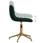 vidaXL Chaises pivotantes à manger lot de 2 Vert foncé Velours