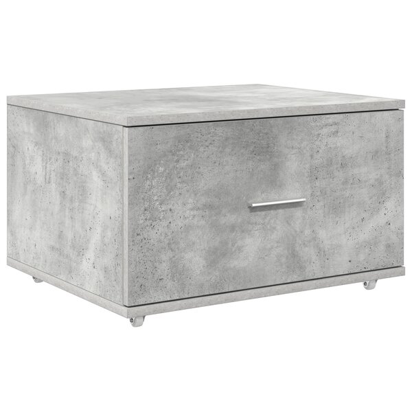 vidaXL Cabinet à tiroirs Gris béton Béton Moyen Portes