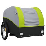 vidaXL Remorque de vélo noir et vert 30 kg fer