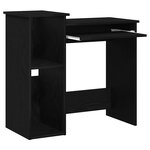 vidaXL Bureau avec étagères noir 84x40x78 cm bois d'ingénierie