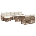 vidaXL Ensemble de canapé de jardin 10 Pièces Beige polyrotin
